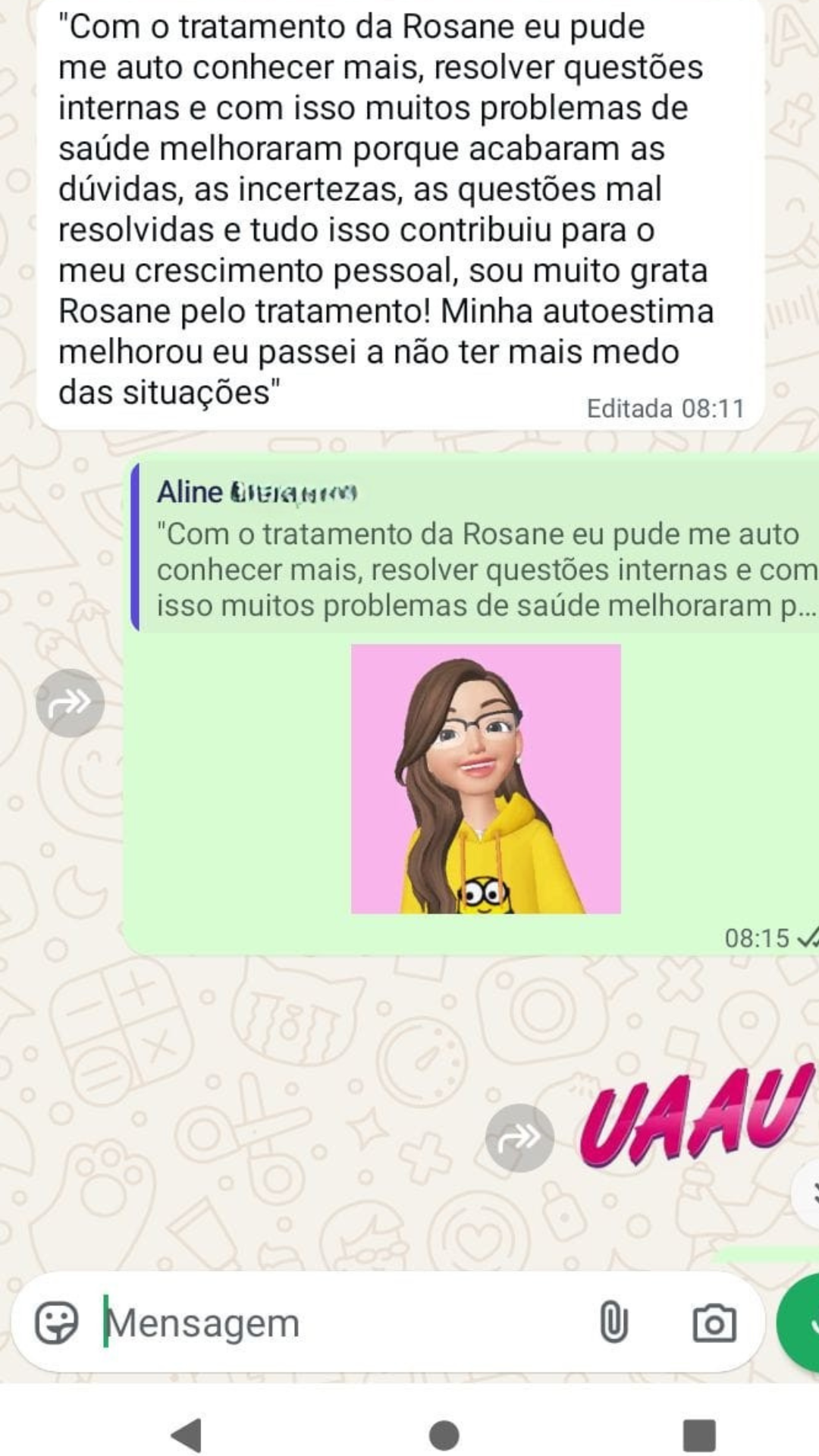 Depoimento de Cristiane